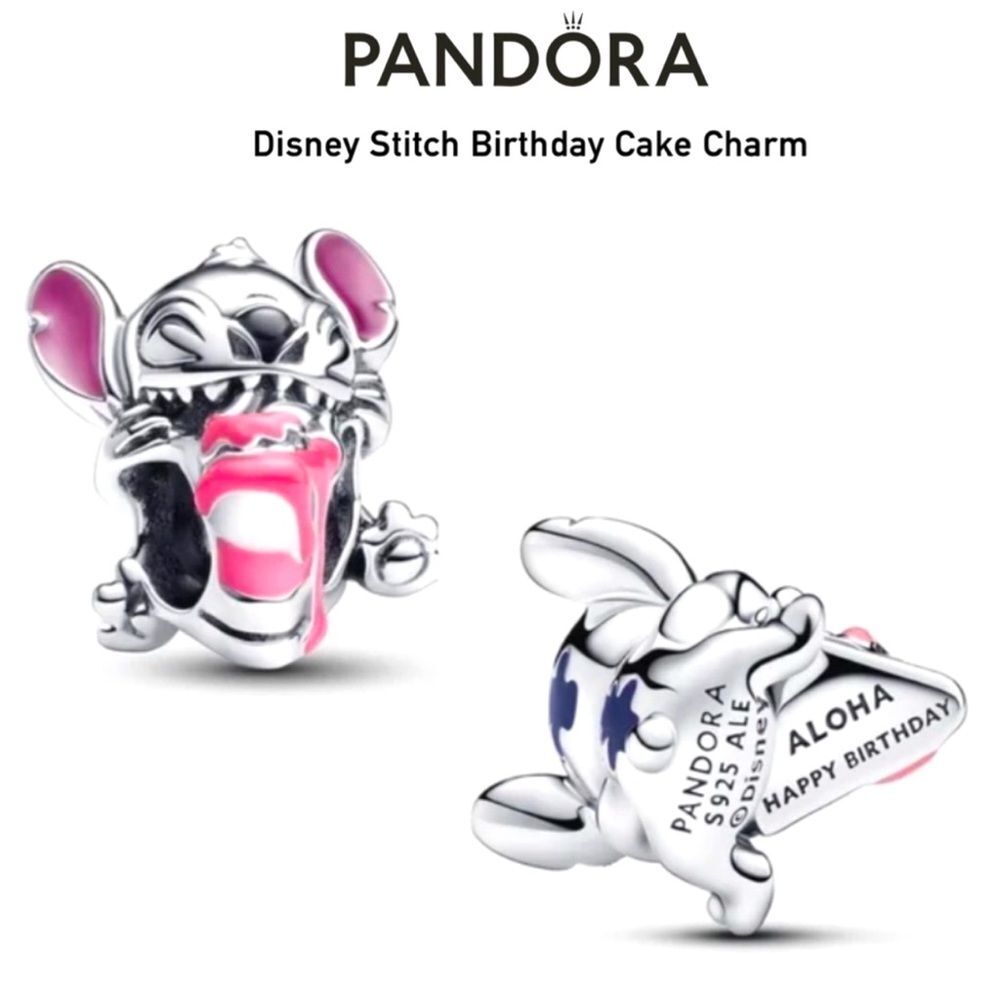 NWOT Pandora x Disney Lilo and Stitch Birthday Cake Silver Charm 793189C01